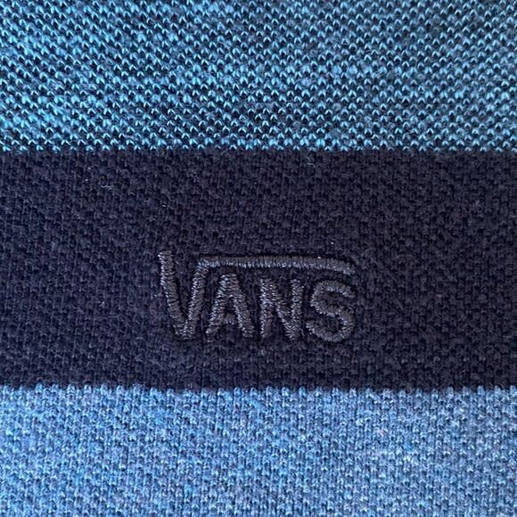 Vans Polo Borders Stripes Lightweight sz L Preppy Sporty Rugger Y2K - Picture 3 of 8